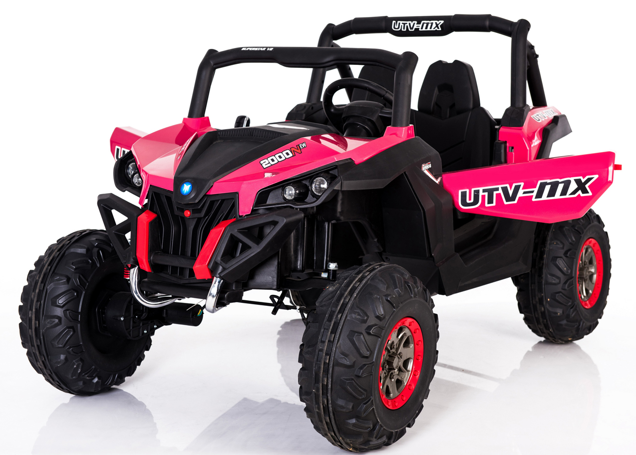  Utv  Mx  24V Twin Seat Kids 4Wd Buggy Eva Wheels Pink 